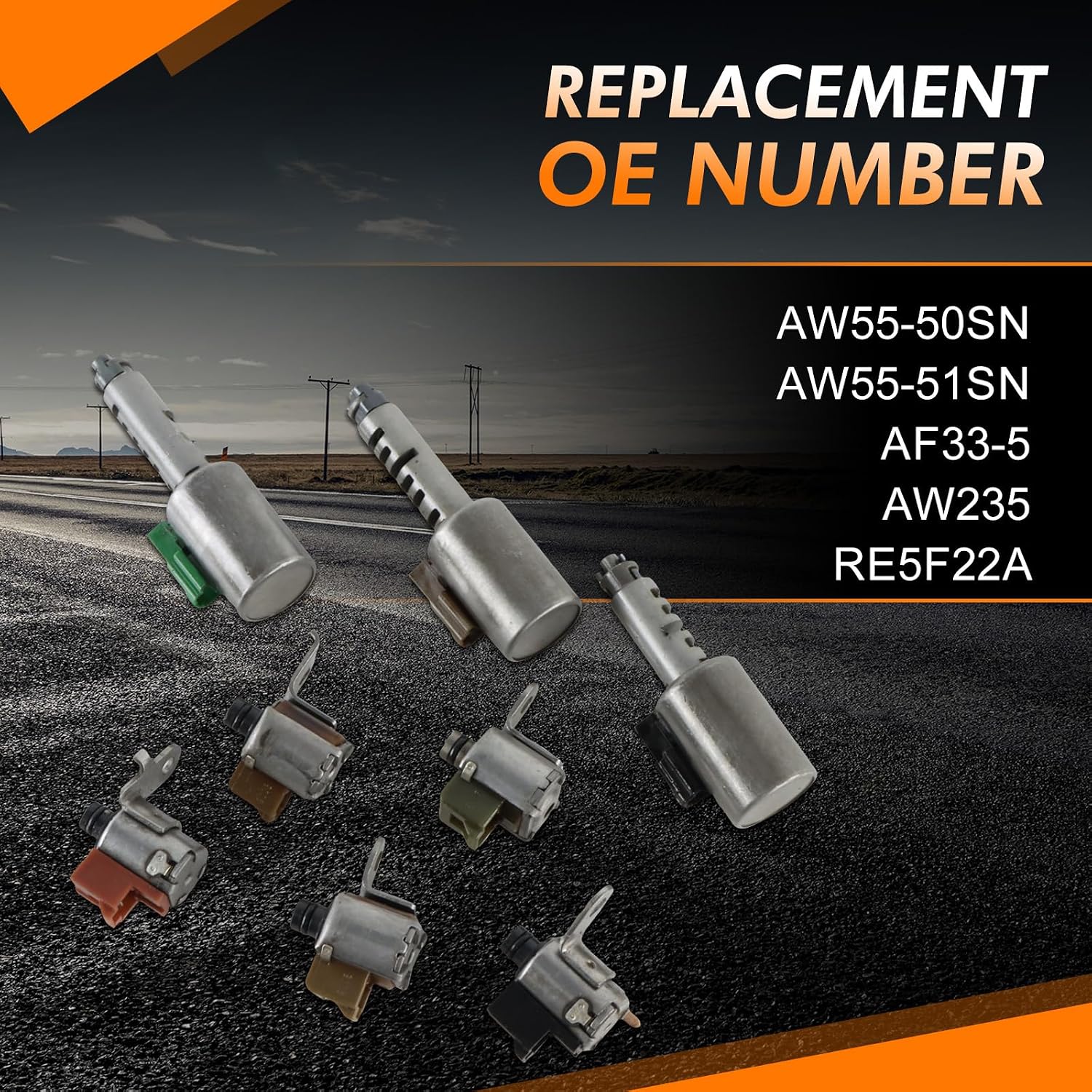 AW55-50SN Automatic Transmission Solenoid Set 8-Piece view 3