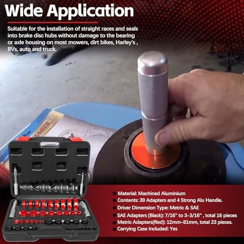 Bearing Race and Seal Driver Kit, 43-Piece Billet Aluminum view 3