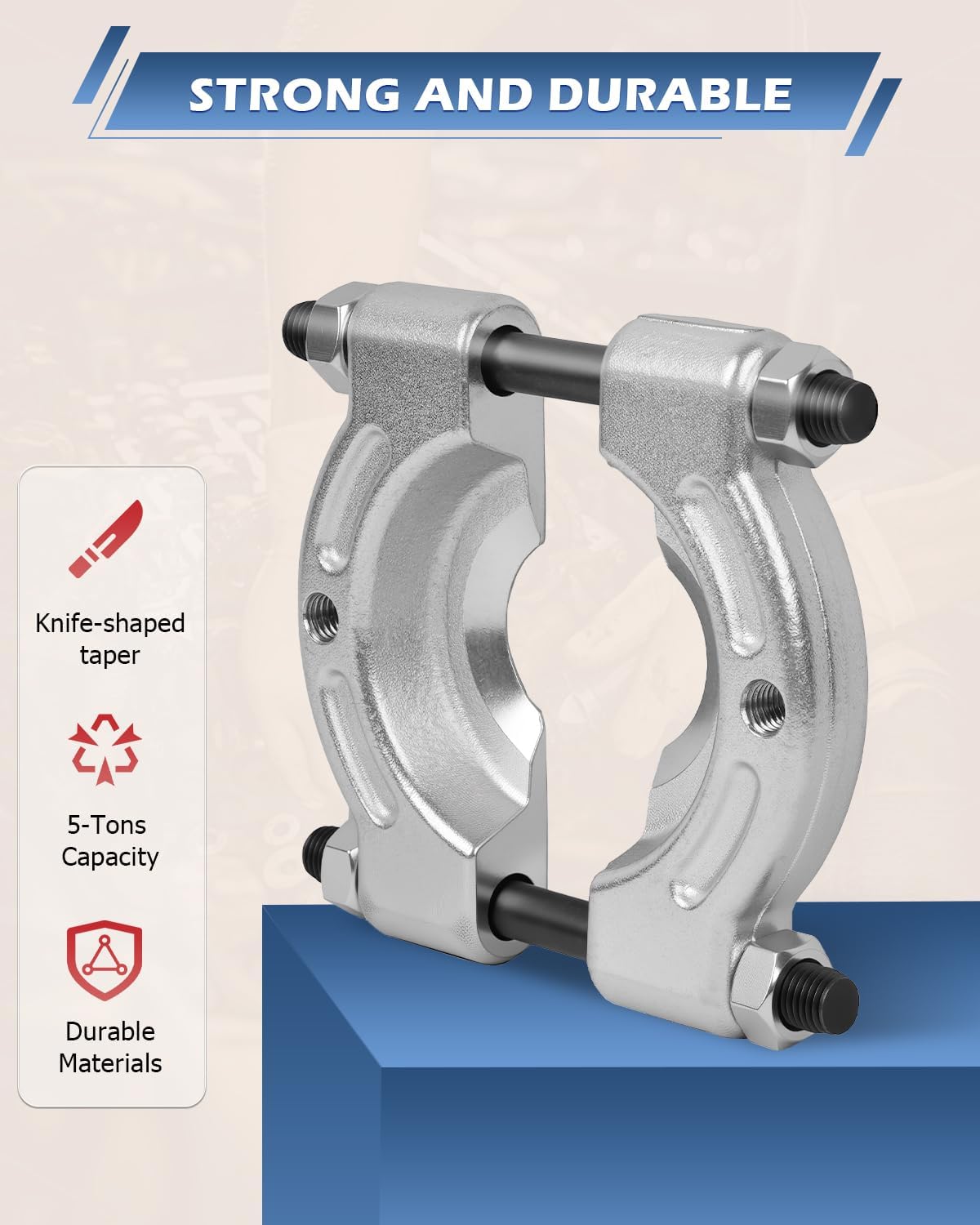 14-Piece Bearing Separator and Puller Set, 5-Ton Drop-Forged with 2 in and 3 in Splitters view 3