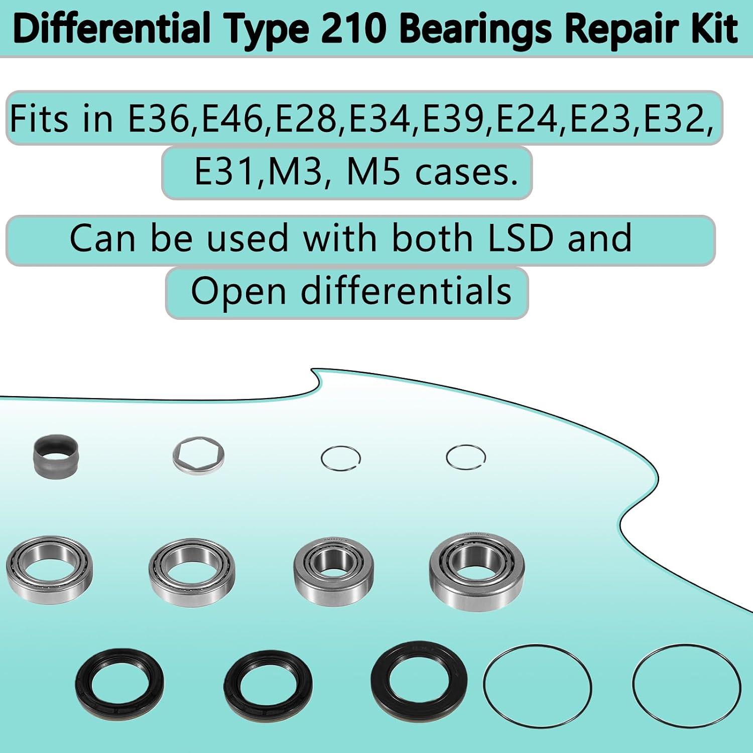 BMW Type 210 Rear Differential Bearing and Seal Kit view 2