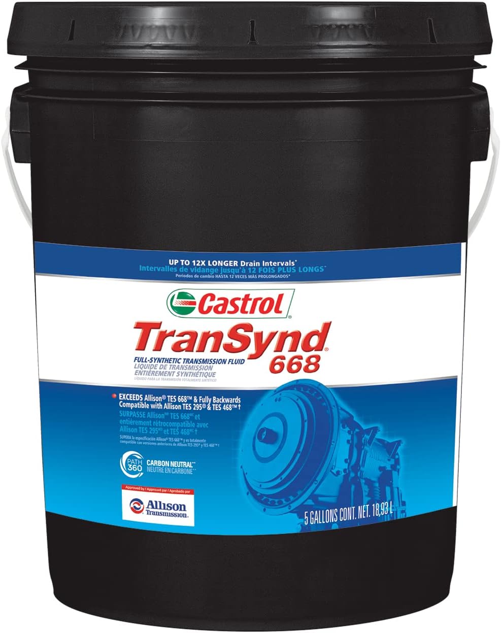 Castrol TranSynd 668 Full Synthetic ATF, 5 Gallon Pail