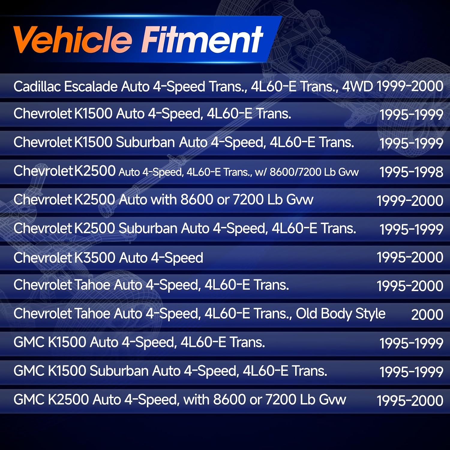 Chevy K1500 Front Driveshaft 938-224 for 4L60E Trucks view 3