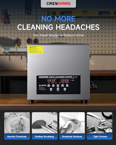10L Ultrasonic Parts Cleaner, Heated 240W Digital view 2