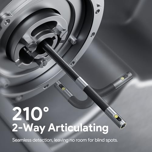 DEPSTECH DS650 Articulating Borescope, 10ft Dual-Lens Inspection Camera with 4.5-Inch IPS Screen and 210-Degree Two-Way Steering view 3