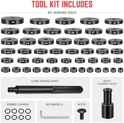 52-Piece Bushing & Bearing Race Seal Driver Set, 50 Discs view 3