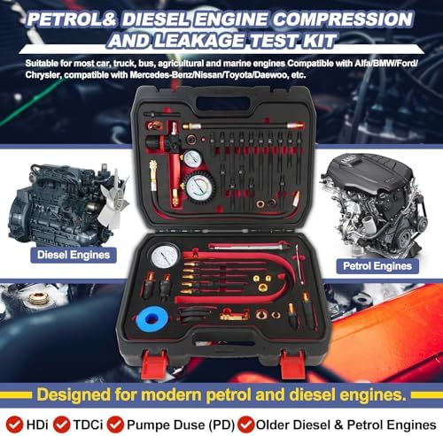 Engine Compression and Cylinder Leak Down Tester Kit 46pc view 3