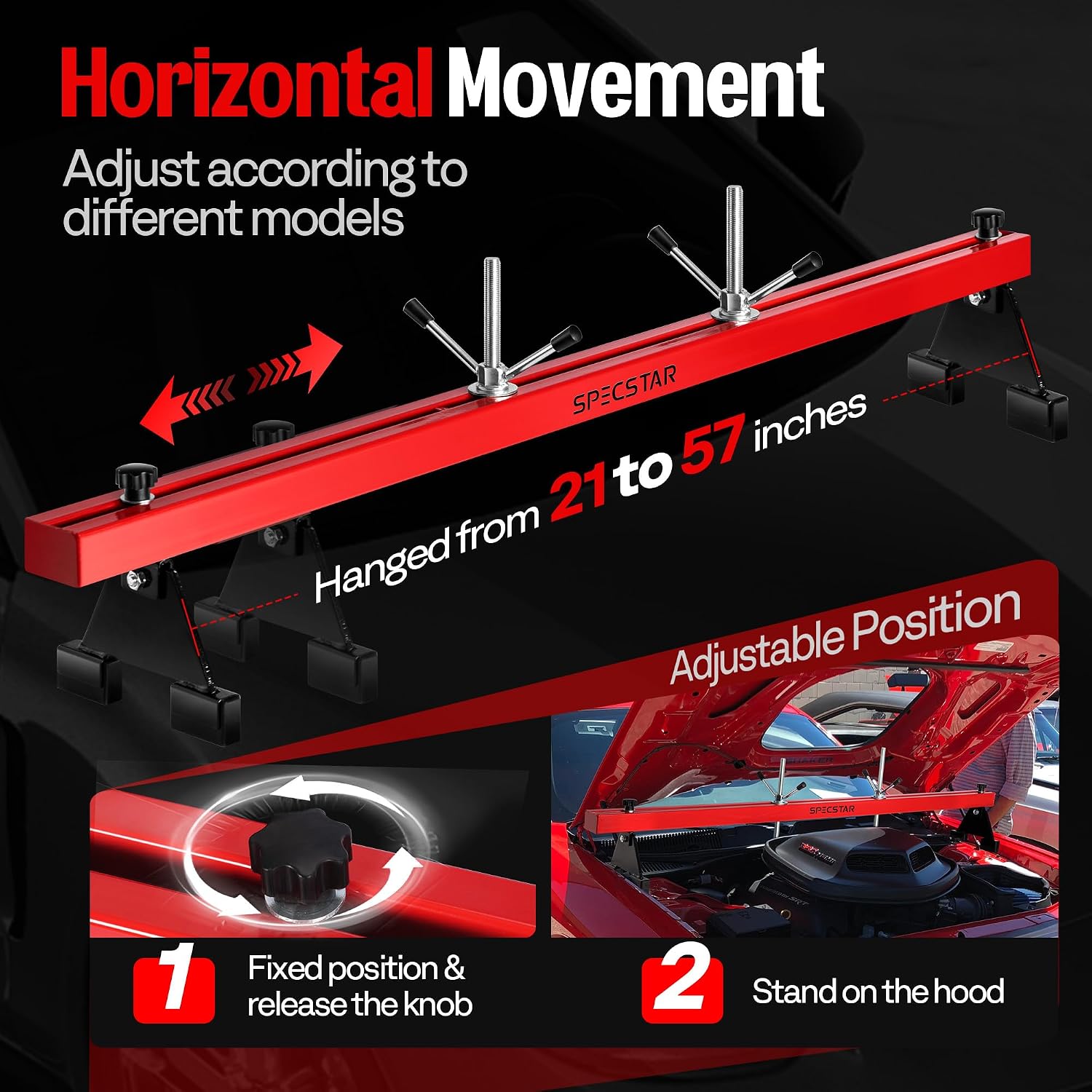 Engine Support Bar 1100 lb - FWD Transaxle Removal Hoist view 3