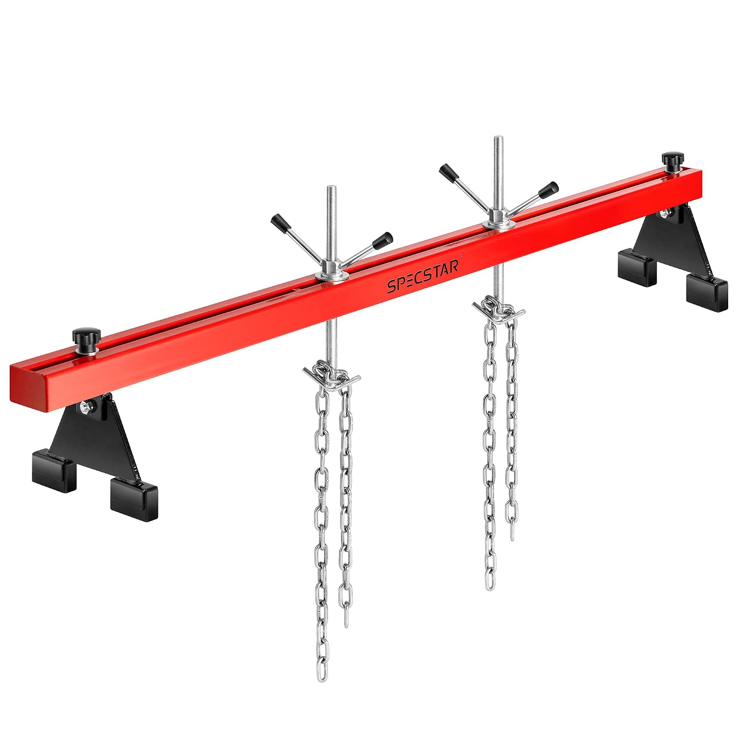 1100 lb Engine Support Bar, Transverse Hoist for Motor and Transmission Removal, 57-Inch Beam with Dual Adjustable Hooks