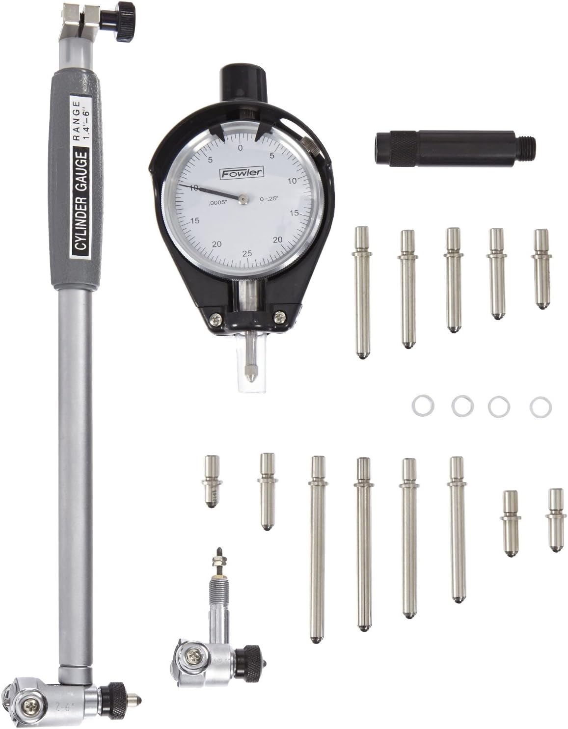 Extender Dial Bore Gage Kit 1.4-6 in, .0005 in Graduation