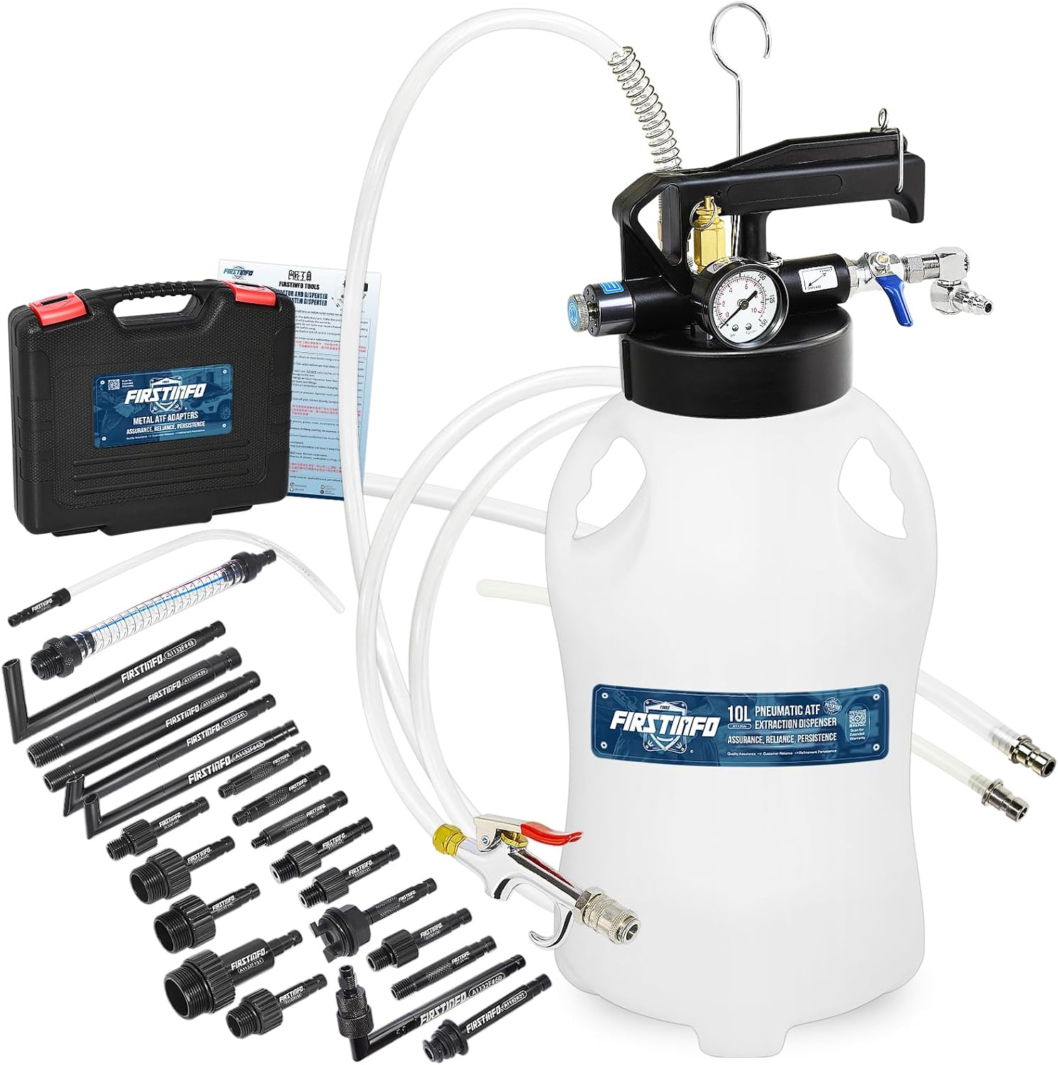10L Pneumatic ATF Fill & Extract Pump, 22 Adapters