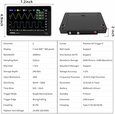 FNIRSI 1013D Plus 2-Channel Automotive Oscilloscope view 3