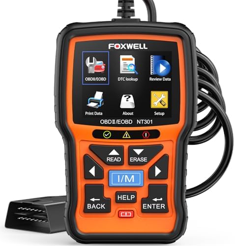 FOXWELL NT301 OBD2 Scanner - Live Data, EVAP & O2 Sensor Test, Color Screen Code Reader