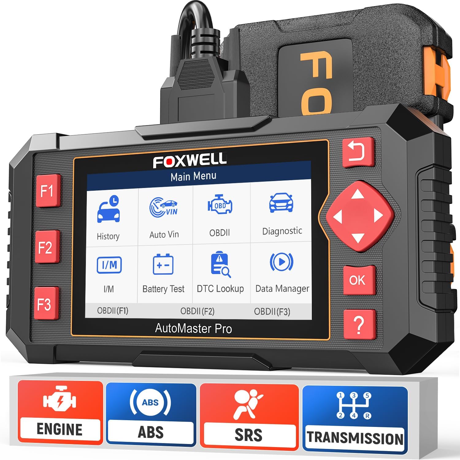 FOXWELL NT604 Elite OBD2 Scanner with ABS, SRS, Transmission and Engine Diagnostics and Live Transmission Temperature