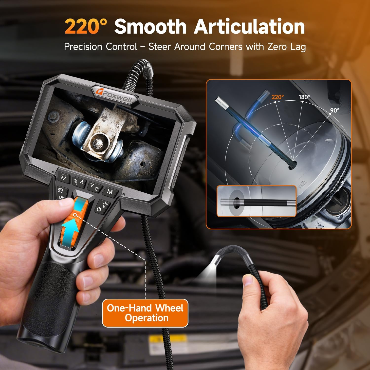 220 Degree Articulating Borescope, 6.2mm Probe, 5.3FT view 3