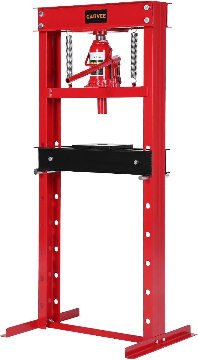 20 Ton H-Frame Hydraulic Shop Press with Press Plates