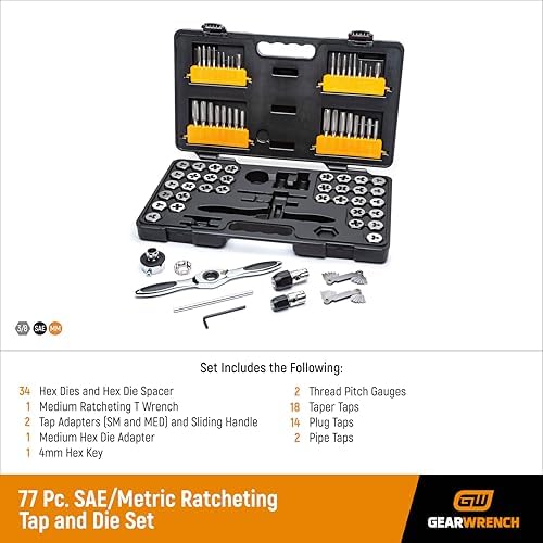 GEARWRENCH 3887 Ratcheting Tap and Die Set 77-Piece view 3