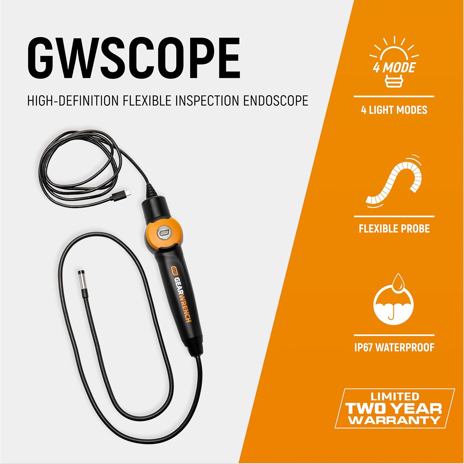 GEARWRENCH GWSCOPE 1080p Inspection Borescope, 8.5mm Probe view 2