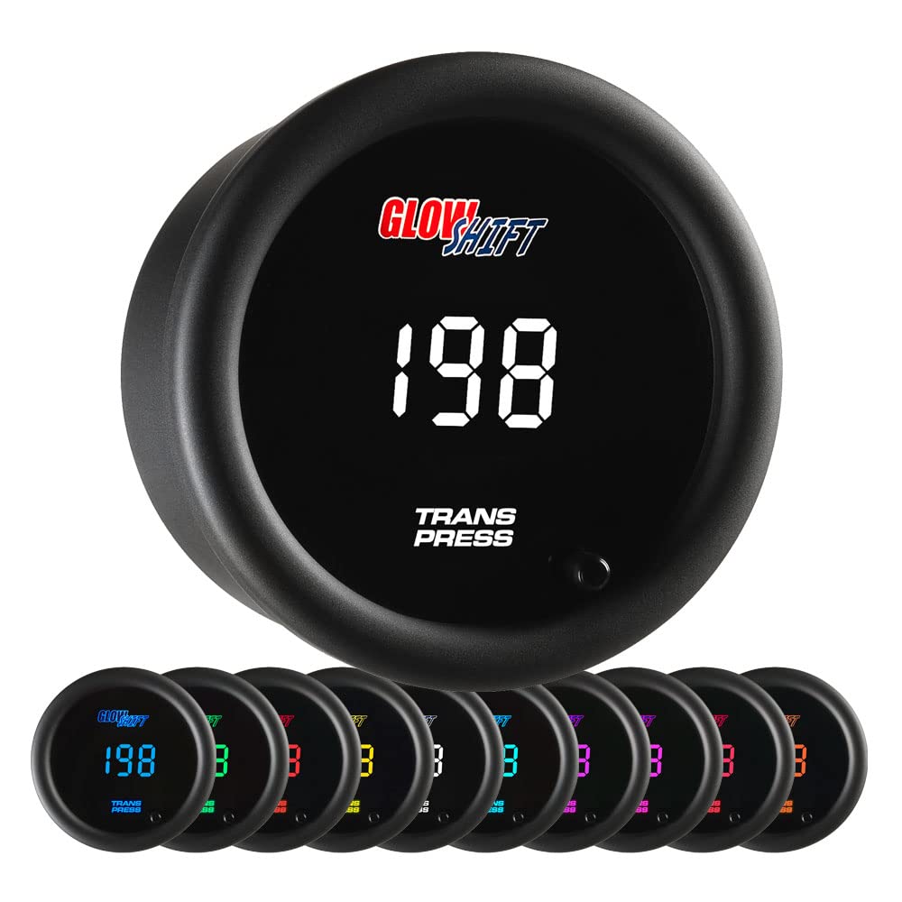 GlowShift 400 PSI Digital Transmission Pressure Gauge, 52mm