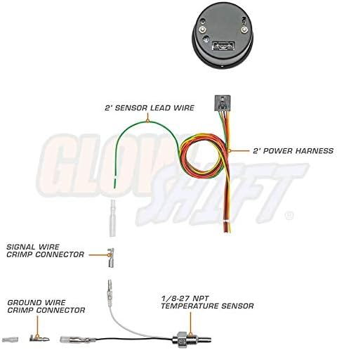 GlowShift Tinted 7 Color 52mm Transmission Temp Gauge Kit view 3