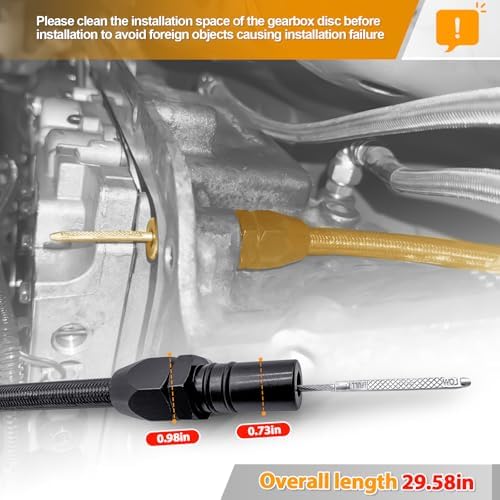 GM Flexible Braided Transmission Dipstick, Firewall Mount, 700R4 4L60E 4L80E view 2