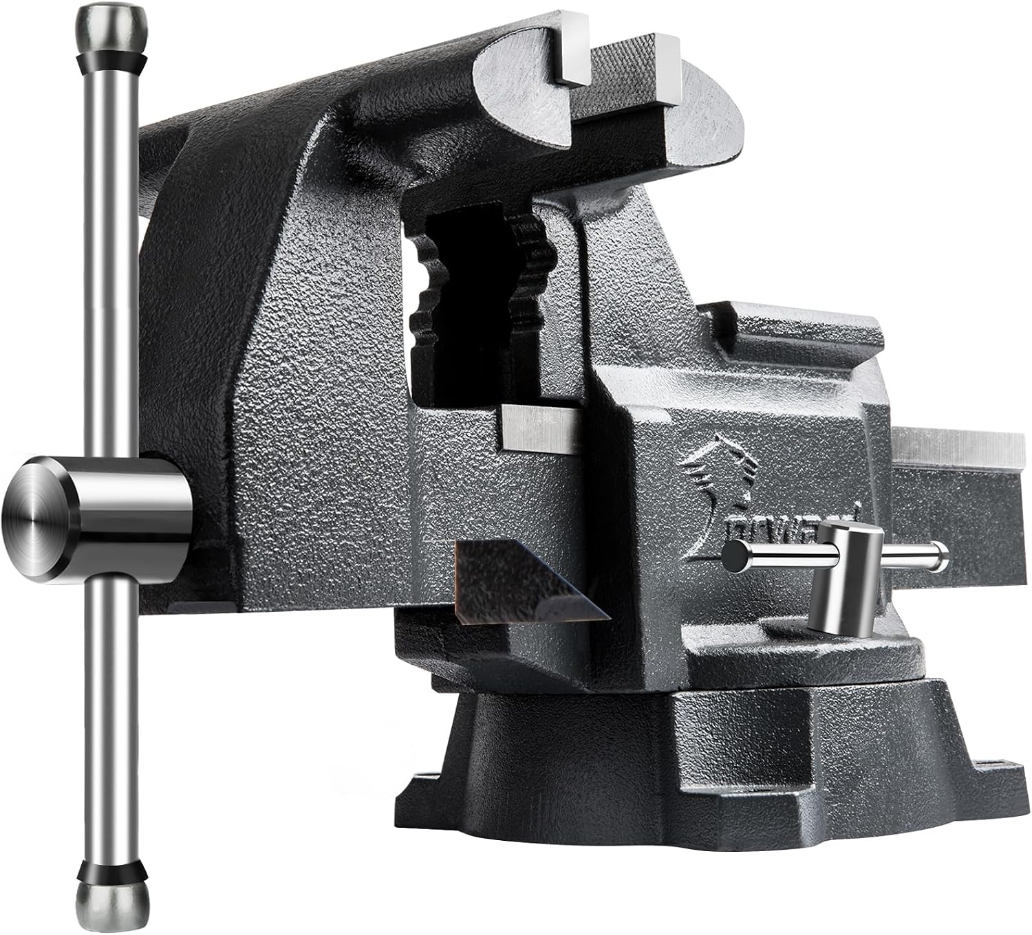6.5 in Heavy Duty Bench Vise with Anvil and Swivel Base