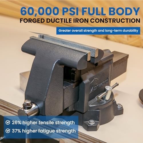 6.5 in Heavy Duty Bench Vise with Anvil and Swivel Base view 3