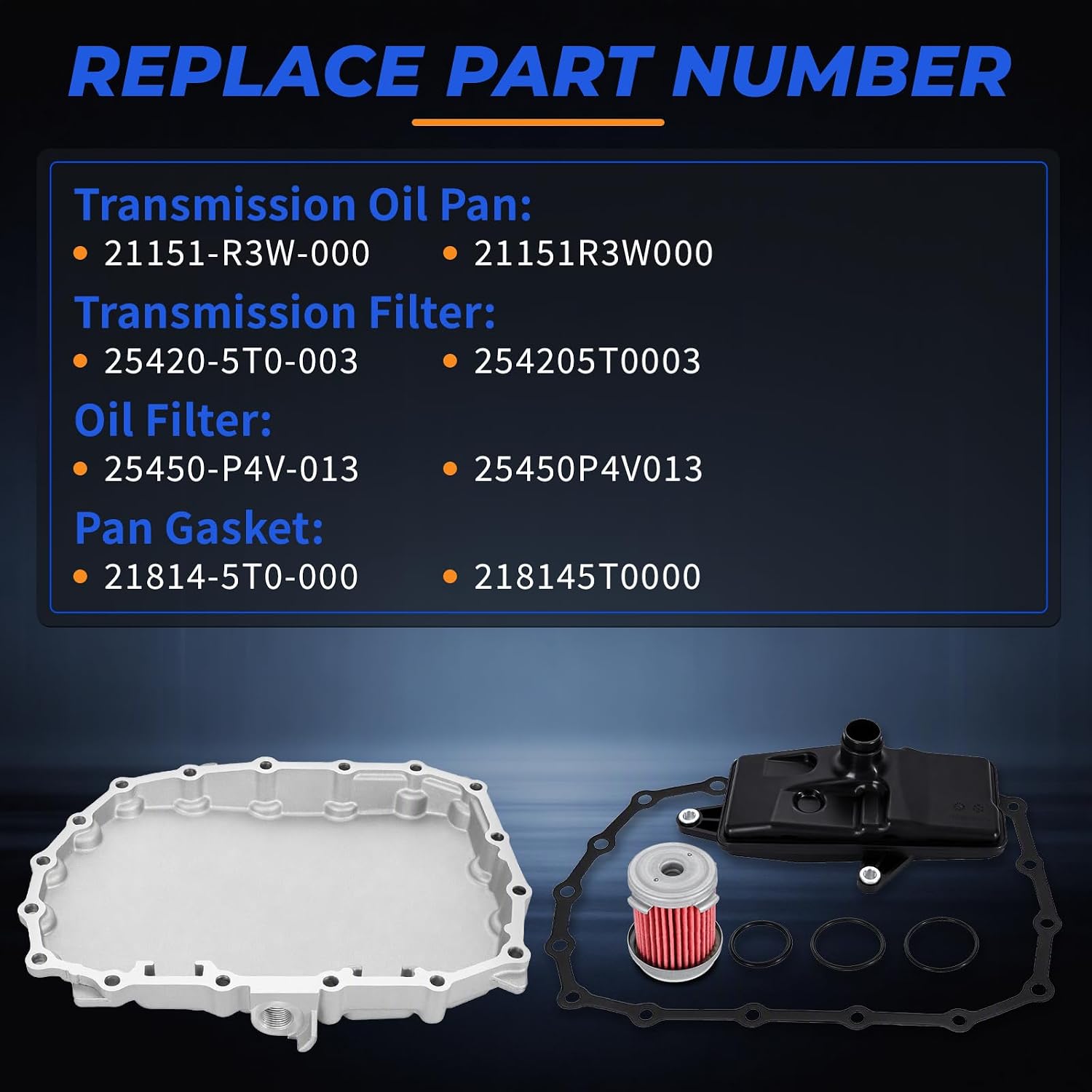 Honda Civic CVT Transmission Oil Pan Kit 21151-R3W-000 view 2