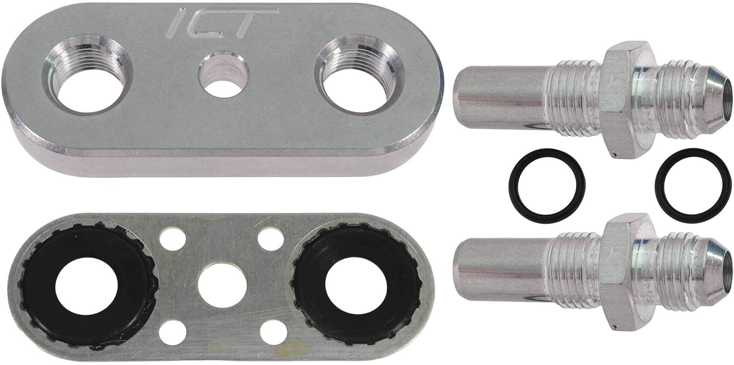 6L80E/6L90E/8L90E Cooler Line Adapter Plate -6AN Billet