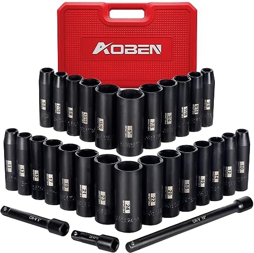1/2-Inch Drive Deep Impact Socket Set, 29-Piece SAE and Metric view 2