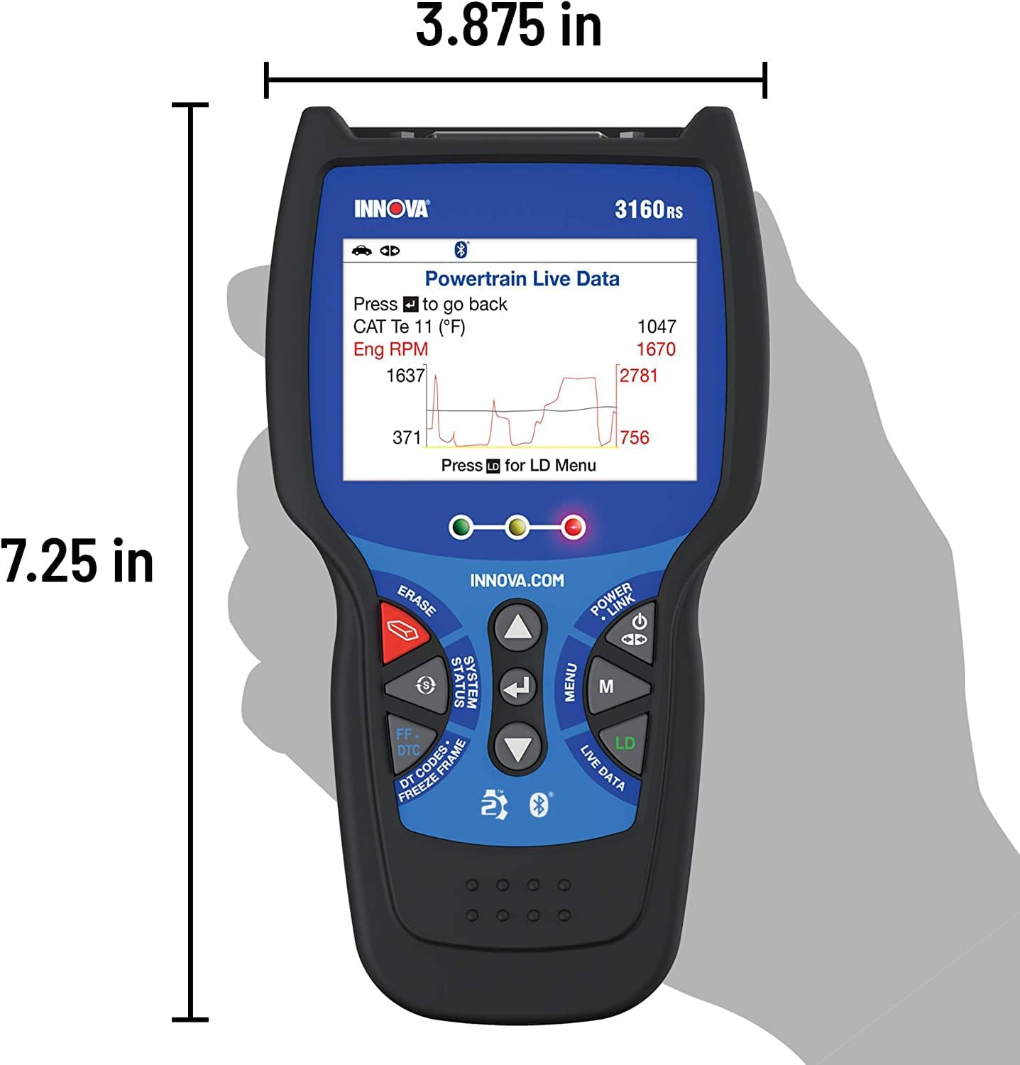 Innova 3160RS All-System OBD2 Scanner with Trans Temp view 3