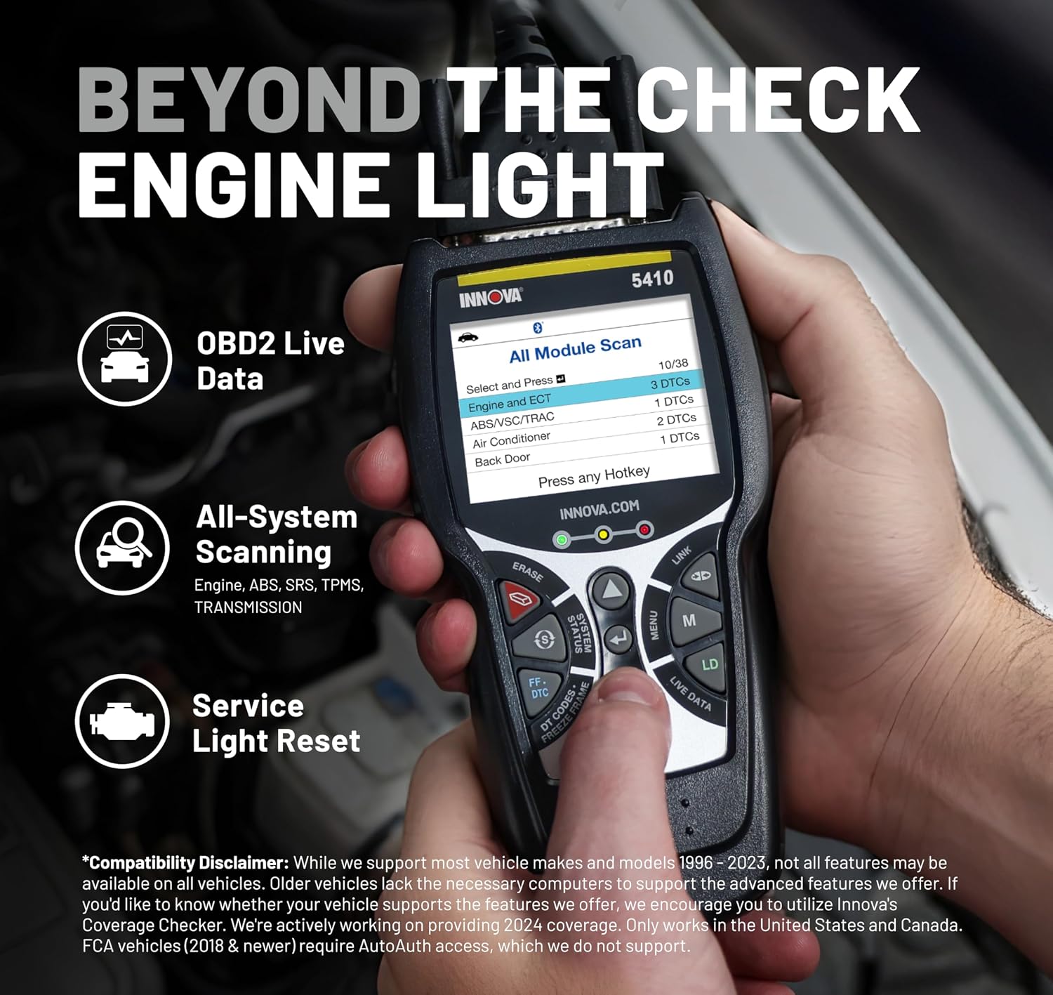 Innova 5410 All-System OBD2 Scanner - Engine ABS SRS Transmission view 2
