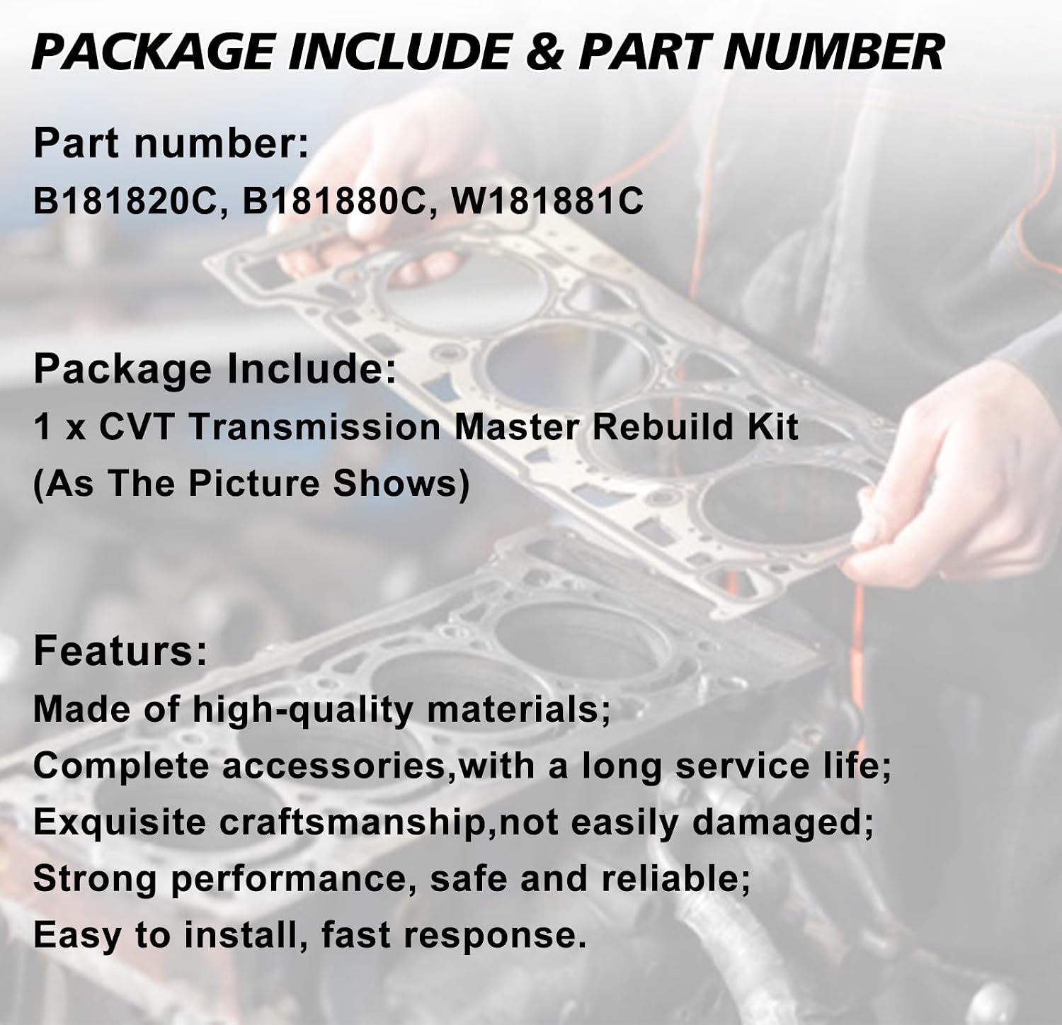 JF010E RE0F09A CVT Master Rebuild Kit Nissan Murano Maxima view 2