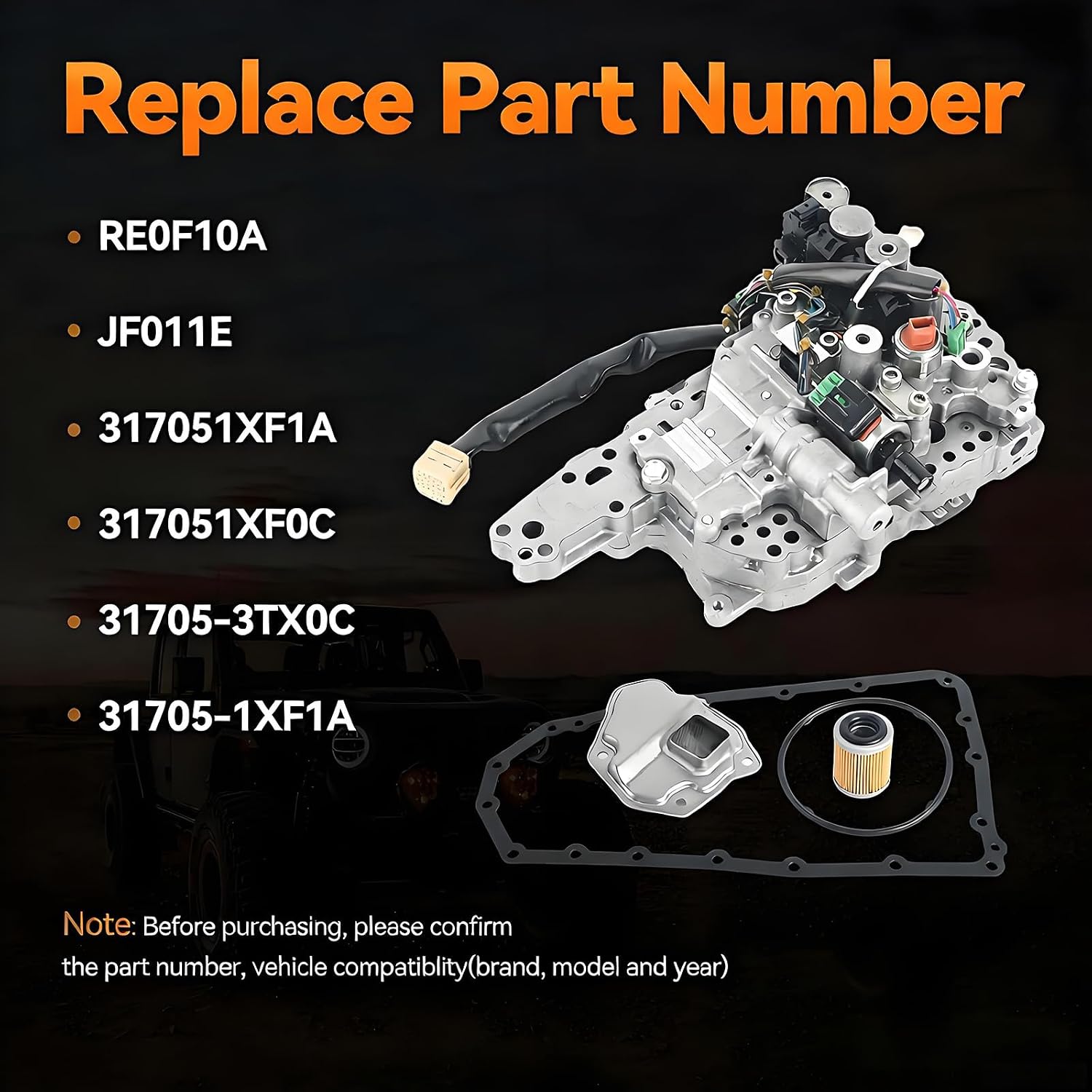 JF011E CVT Transmission Valve Body with Filter Kit view 3