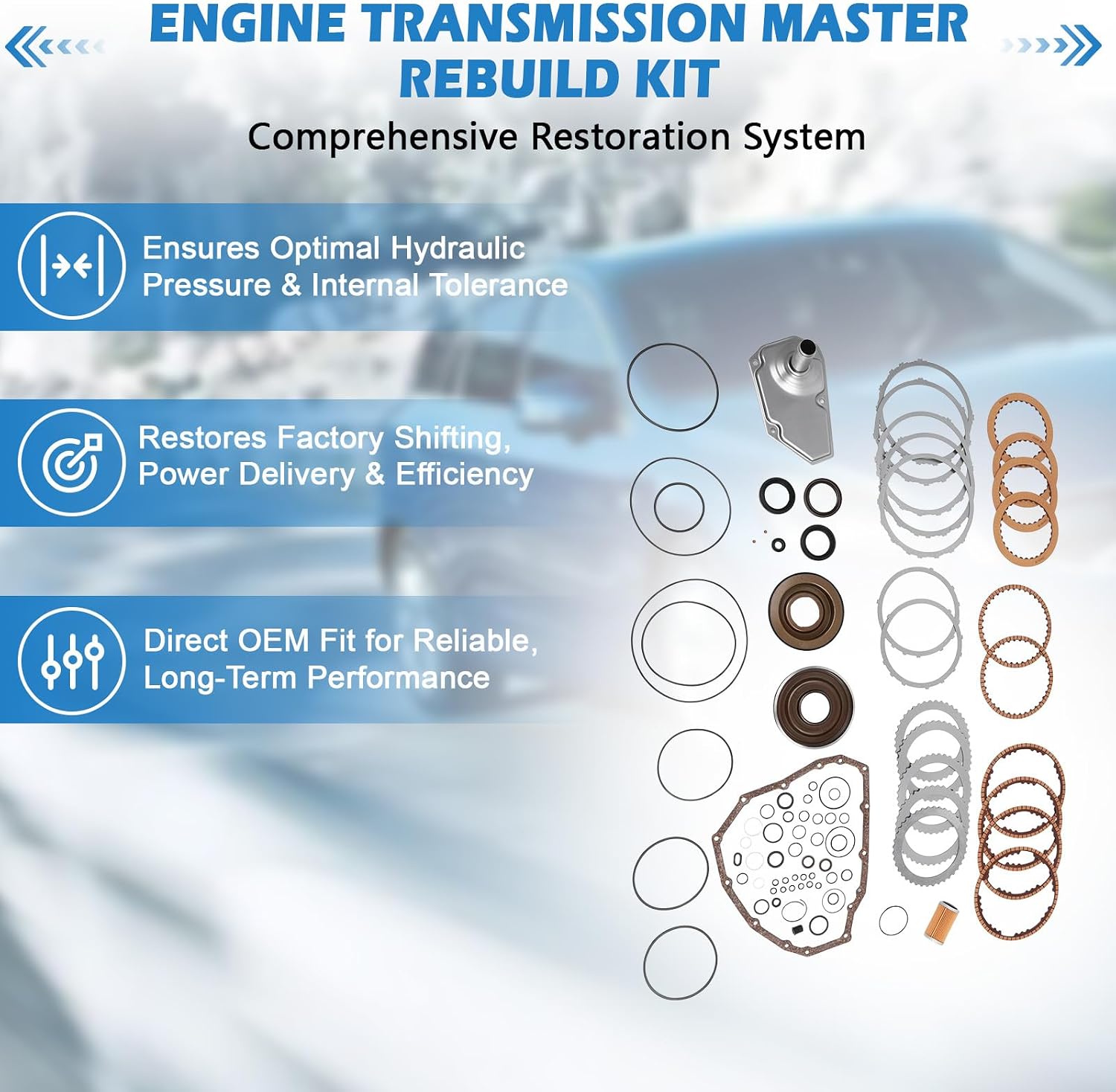 JF015E CVT Master Rebuild Kit with Filter and Pistons view 3