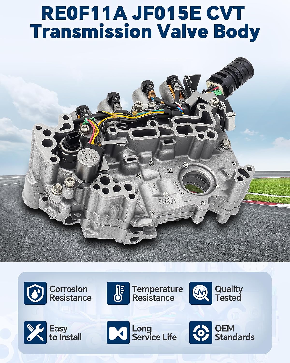 JF015E CVT Transmission Valve Body with Solenoids view 2