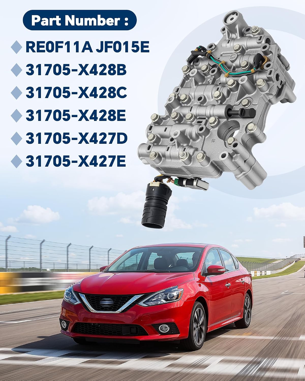 JF015E CVT Transmission Valve Body with Solenoids view 3