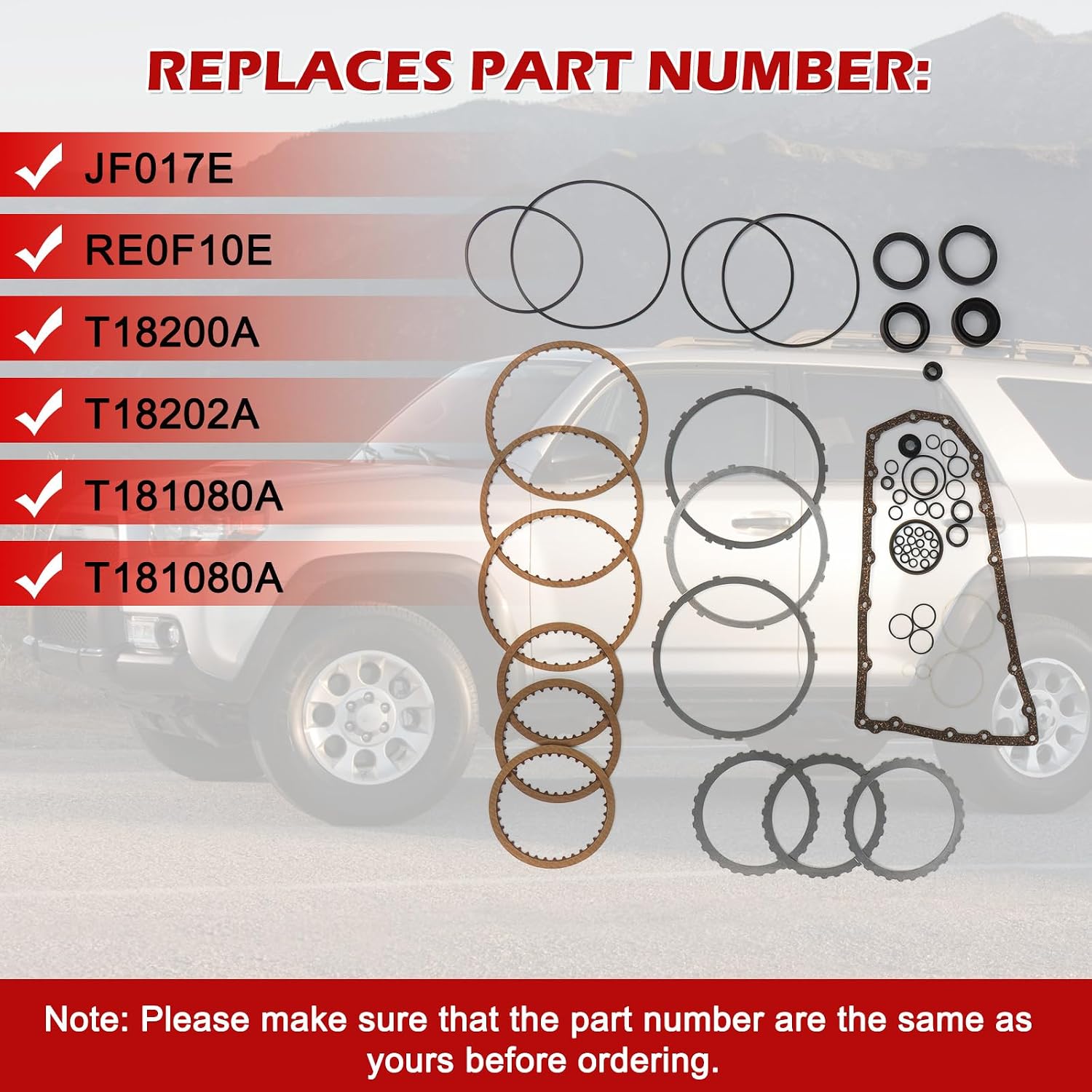 JF017E JF016E RE0F10E CVT8 Master Rebuild Kit Nissan view 3