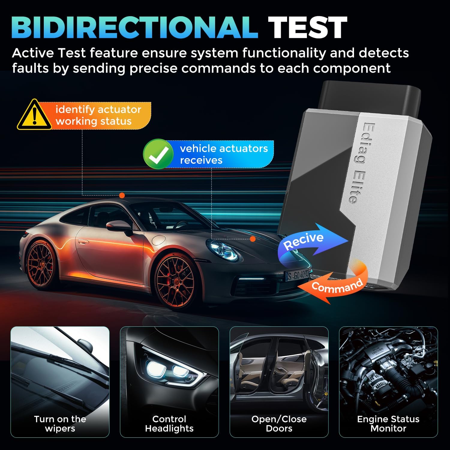 KINGBOLEN Ediag Elite Bidirectional OBD2 Scan Tool view 3