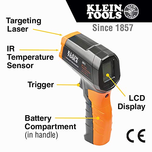 Klein Tools IR1 Non-Contact Infrared Thermometer with Laser Targeting view 3