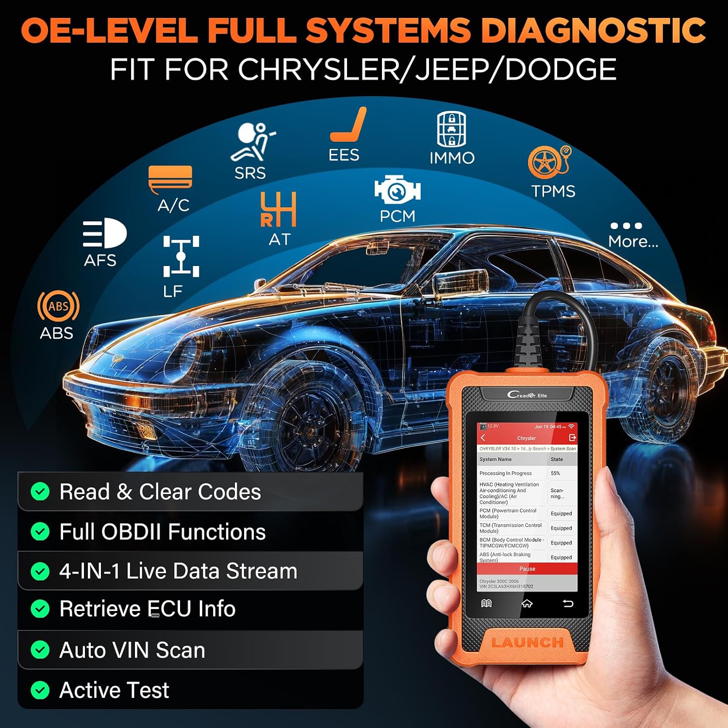 Chrysler Dodge Jeep Ram Bidirectional OBD2 Scan Tool view 2