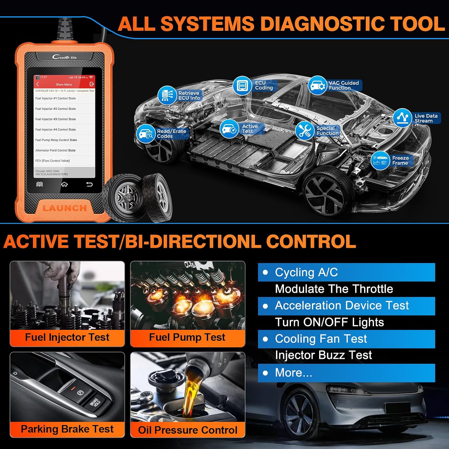 Chrysler Dodge Jeep Ram Bidirectional OBD2 Scan Tool view 3