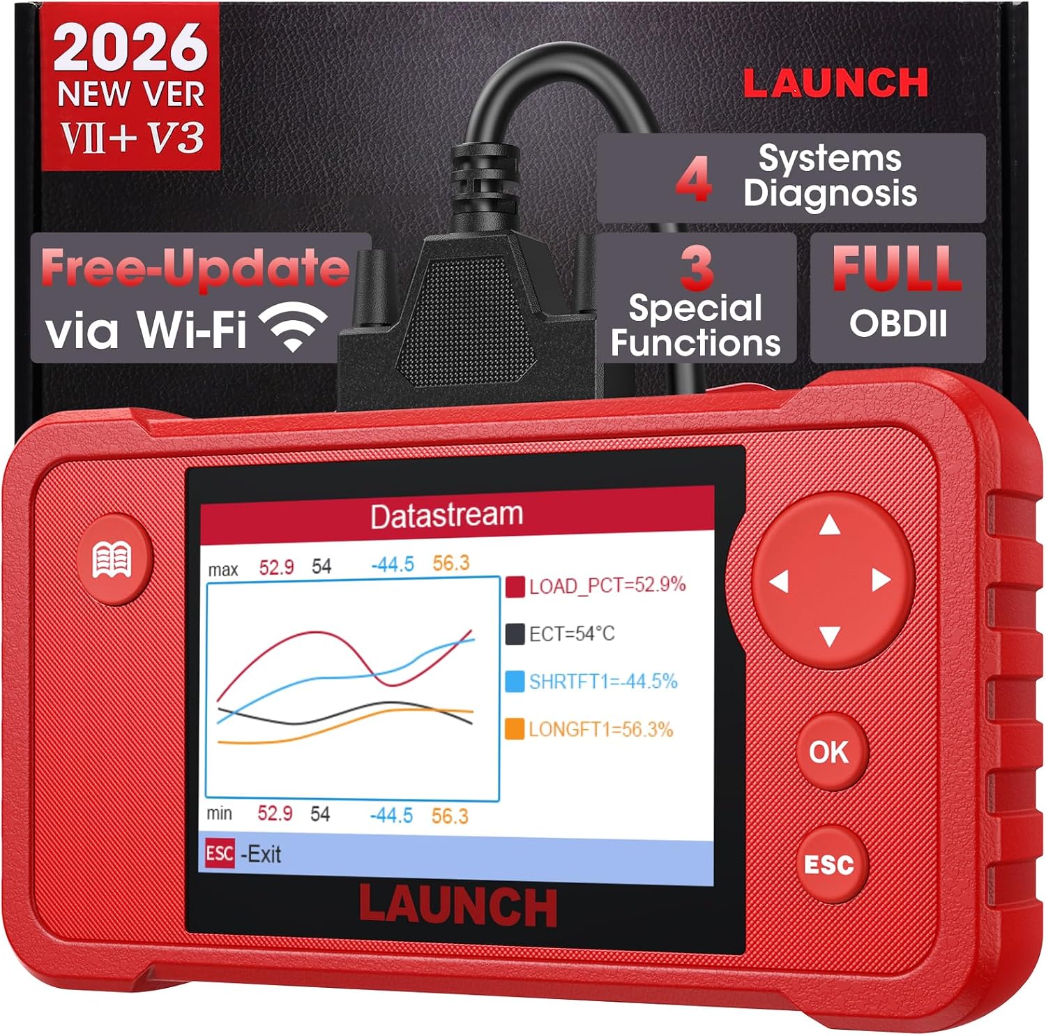 LAUNCH Creader VII+ V3.0 Transmission and Engine Scan Tool