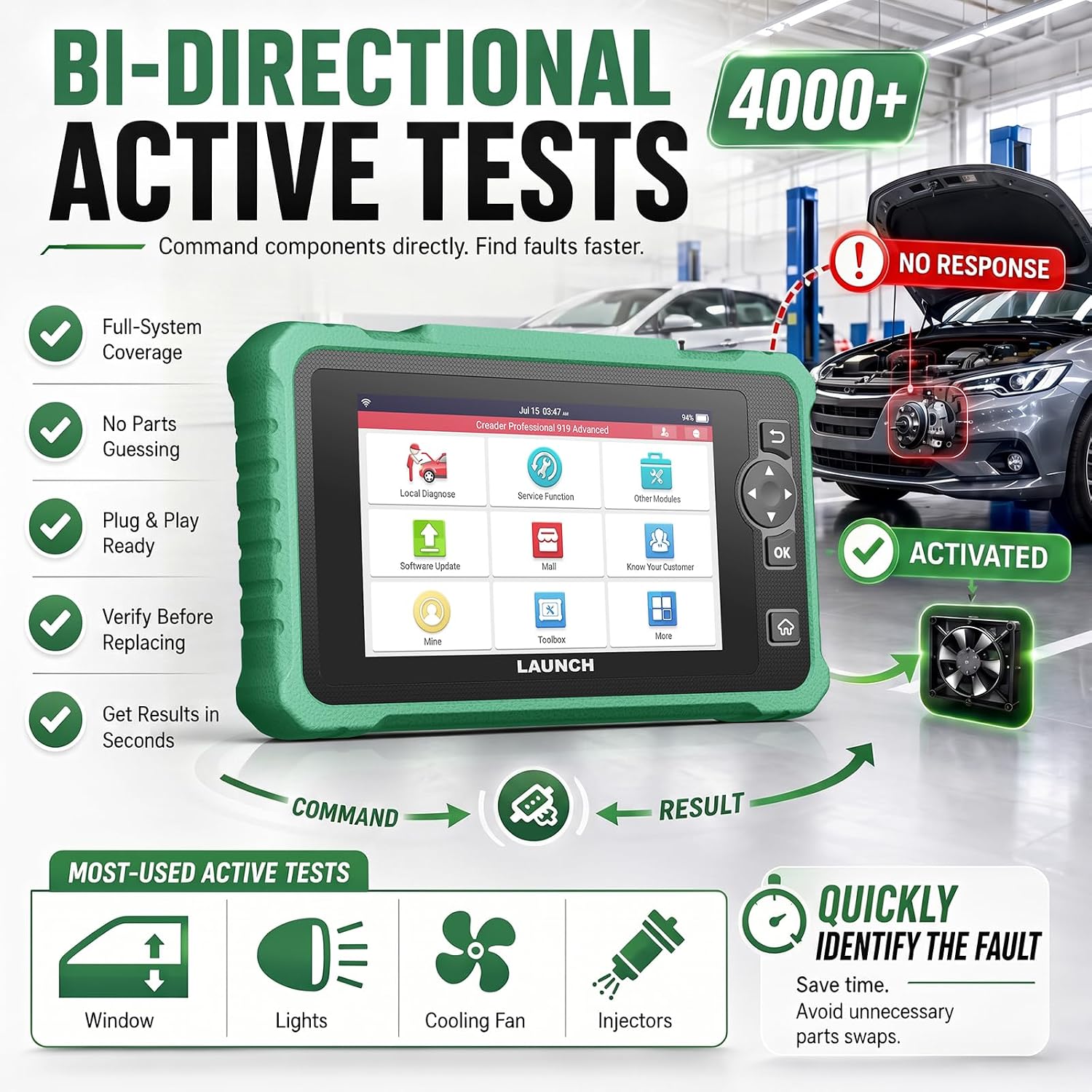 LAUNCH X431 CRP919 Bidirectional Scan Tool with ECU Coding view 3