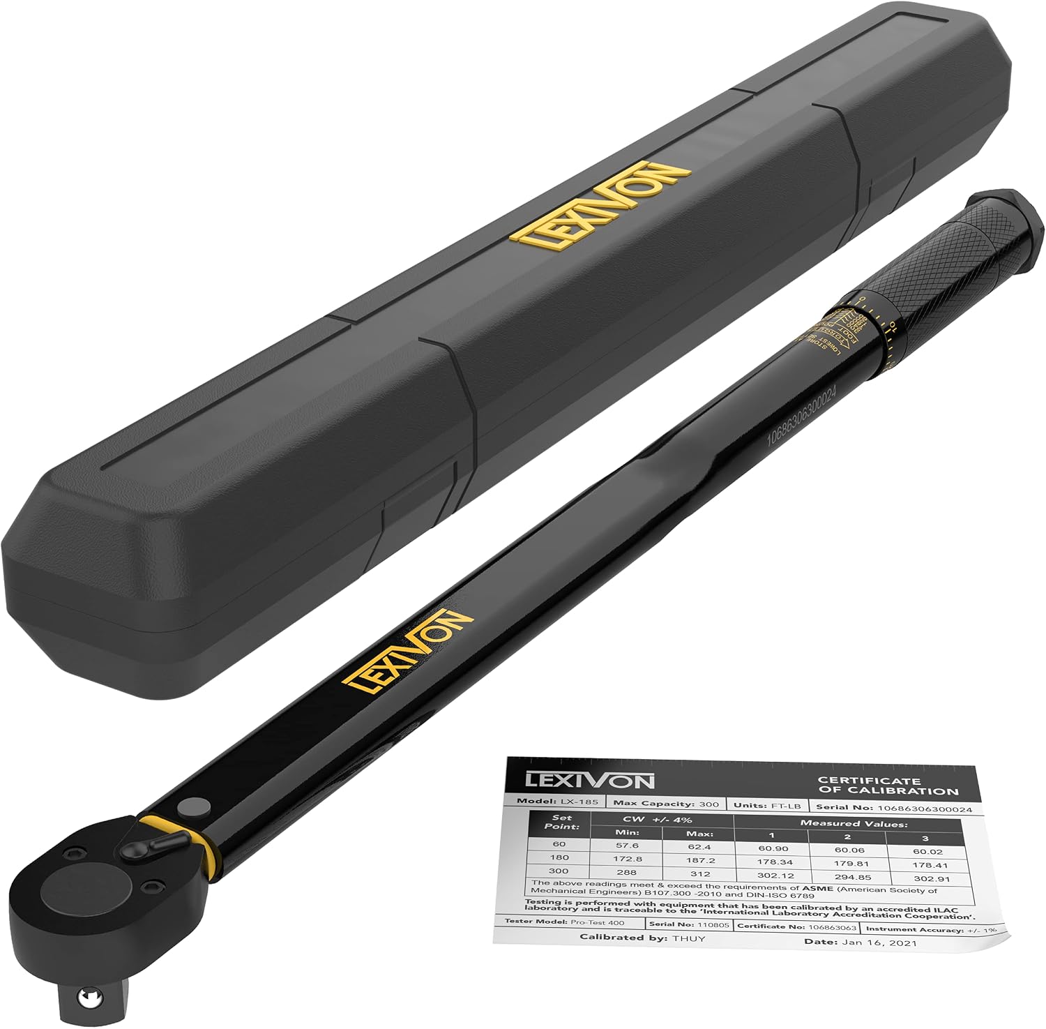 LEXIVON LX-185 3/4 Drive Click Torque Wrench 30-300 ft-lb