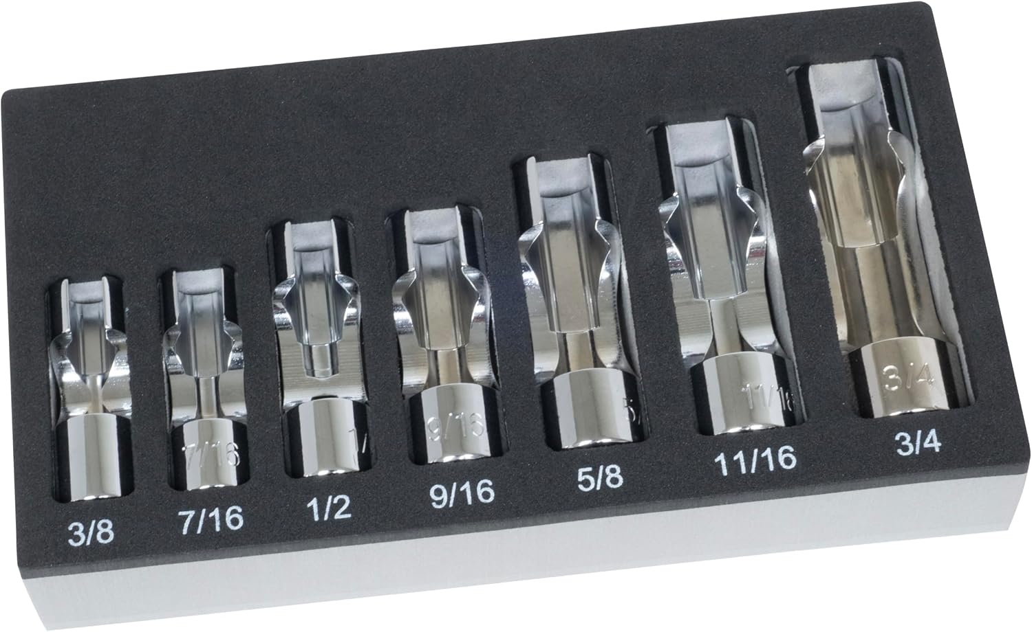 SAE Flare Nut Socket Set 7-Piece, 3/8 In Drive, 3/8-3/4 In