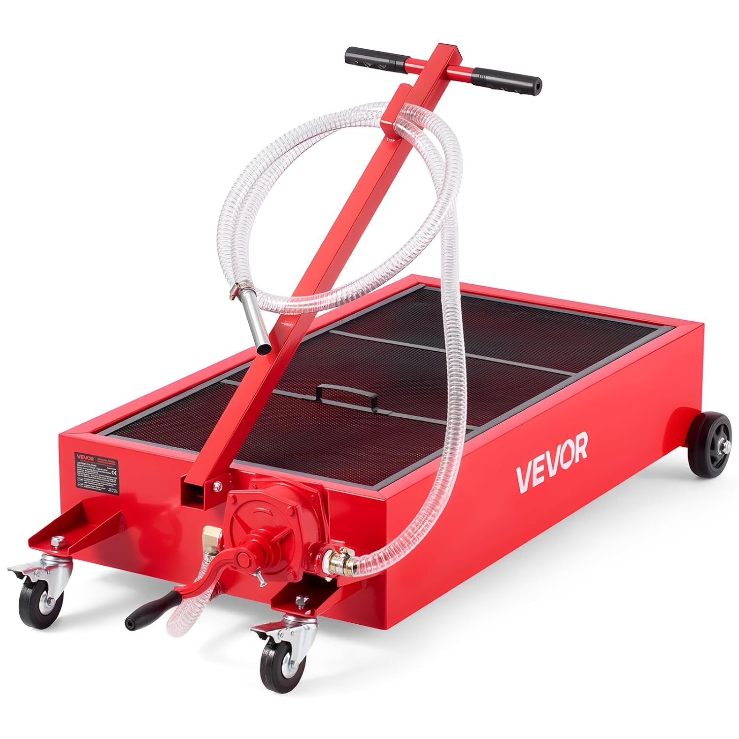Low Profile Rolling Oil Drain Pan, 20 Gallon Manual Pump