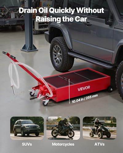 Low Profile Rolling Oil Drain Pan, 20 Gallon Manual Pump view 3