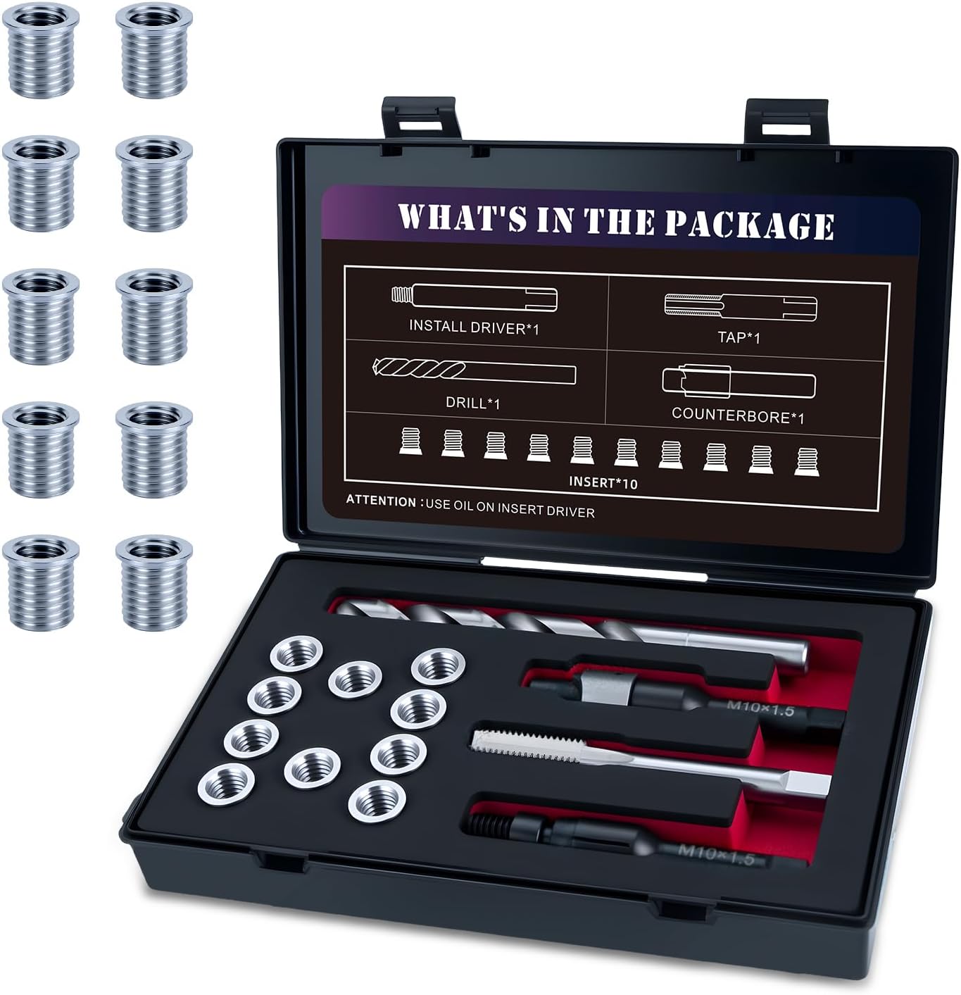 M10x1.5 Thread Repair Kit for Transmission Case Bolts