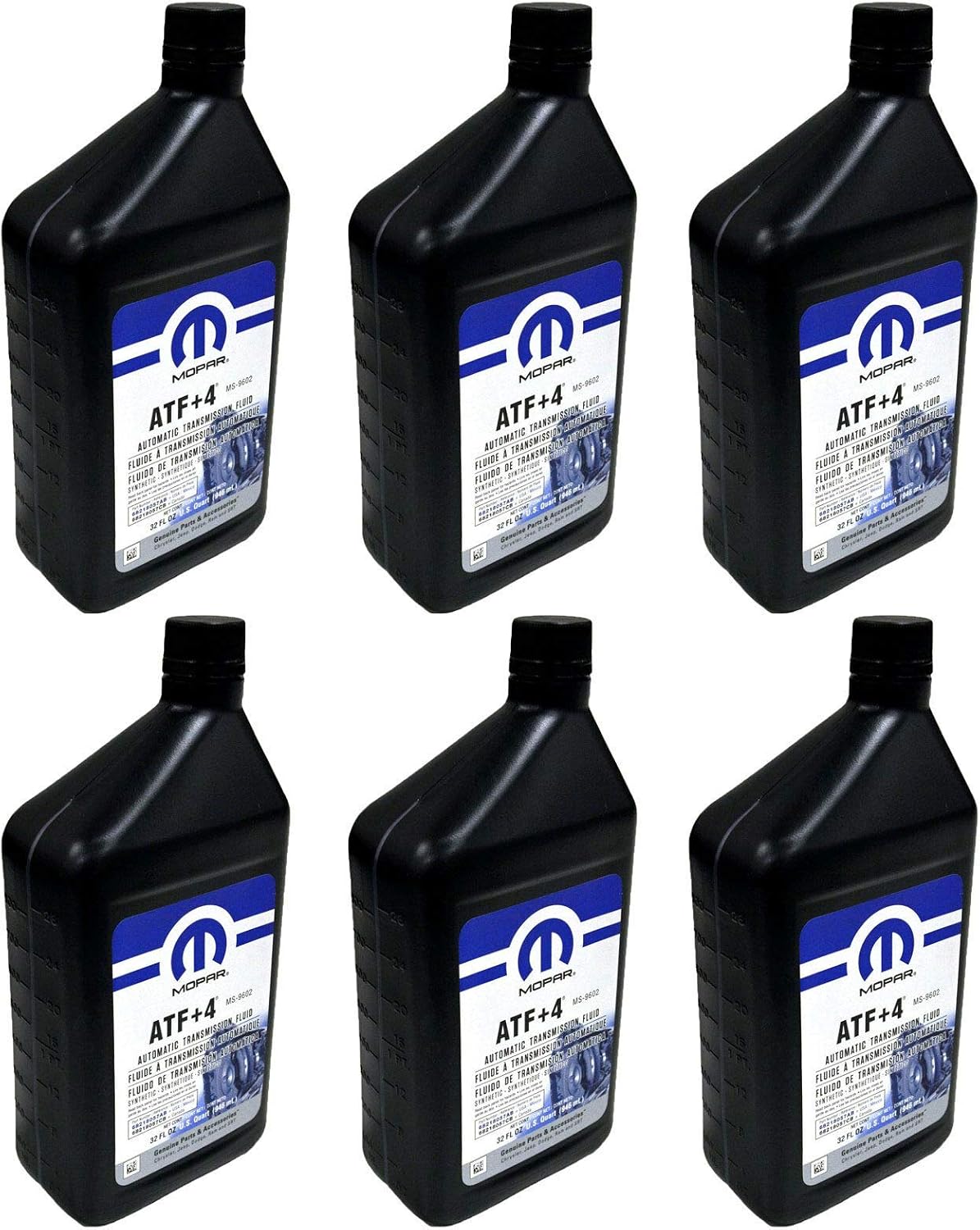 Mopar 68218057AB Genuine ATF+4 Automatic Transmission Fluid, 6-Quart Case