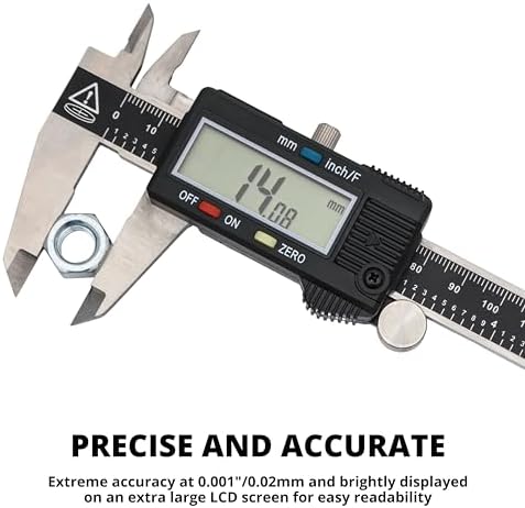 Neiko 01407A Electronic Digital Caliper, 6 Inch / 150 mm (Inch, Fraction, Metric)
